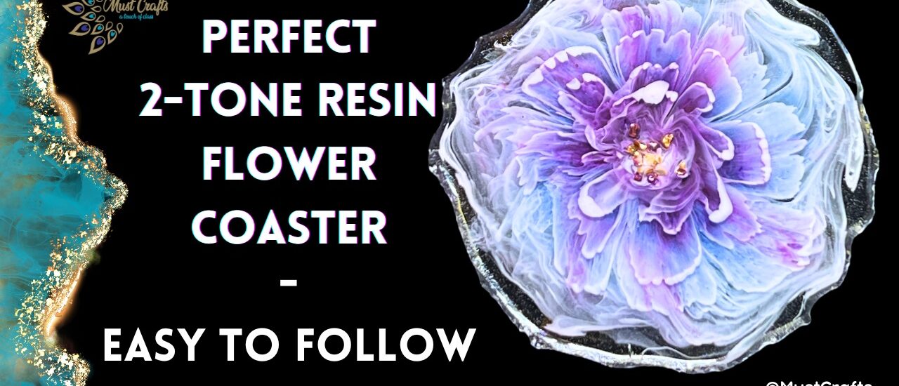 Perfect Bloom Two Tone Alcohol Ink 3D Resin Flower Coaster