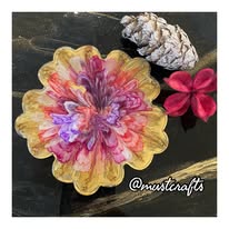 3D Pink Flower with Gold hues