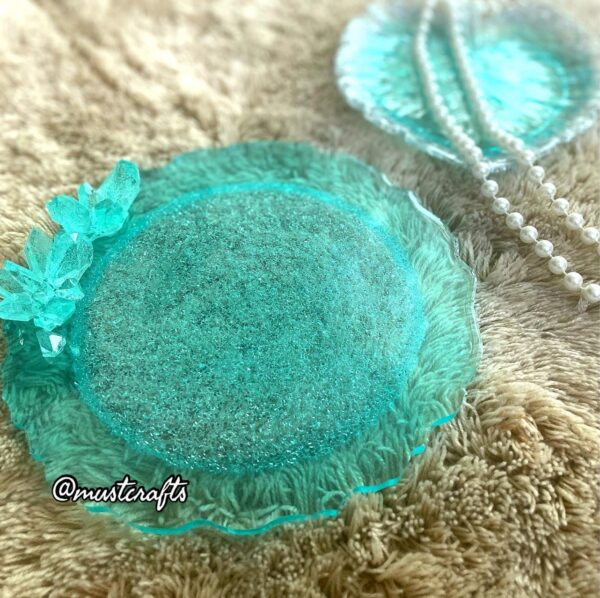 Teal Druzy Vanity Tray