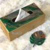 Emerald glam Resin Wood Tissue Box