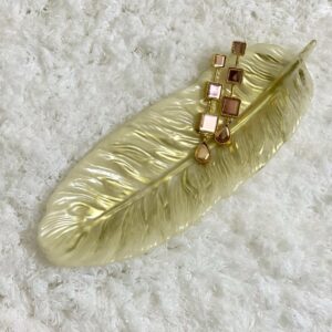 Gold Pearl Feather Dish, Mustcrafts