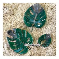 Set of 3 Monstera Leaf