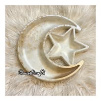 Gold White Moon Star Eid Platter