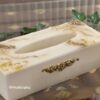 White and Gold Tissue box ,Mustcraft